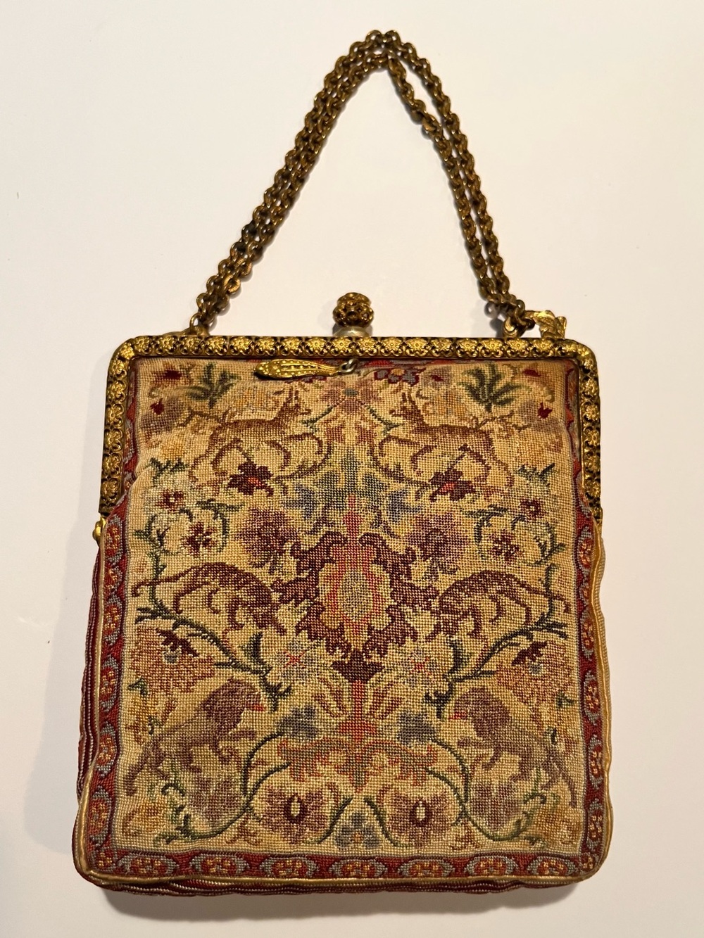 Antique petit point purse. So pretty!